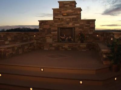 Custom Accent Lighting at Fireplace by Deck Works in Colorado Springs